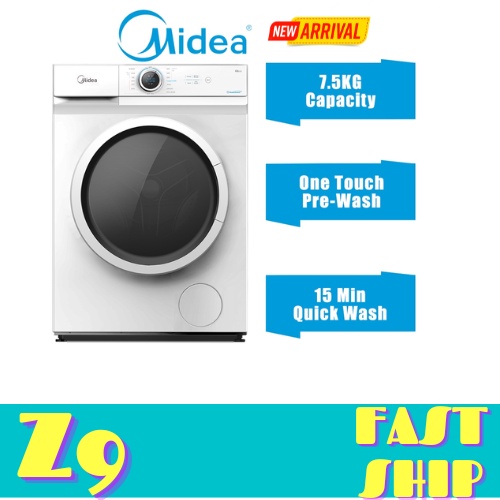Midea Washing Machine (7.5KG) Quick Wash Front Load Washer MF100W75