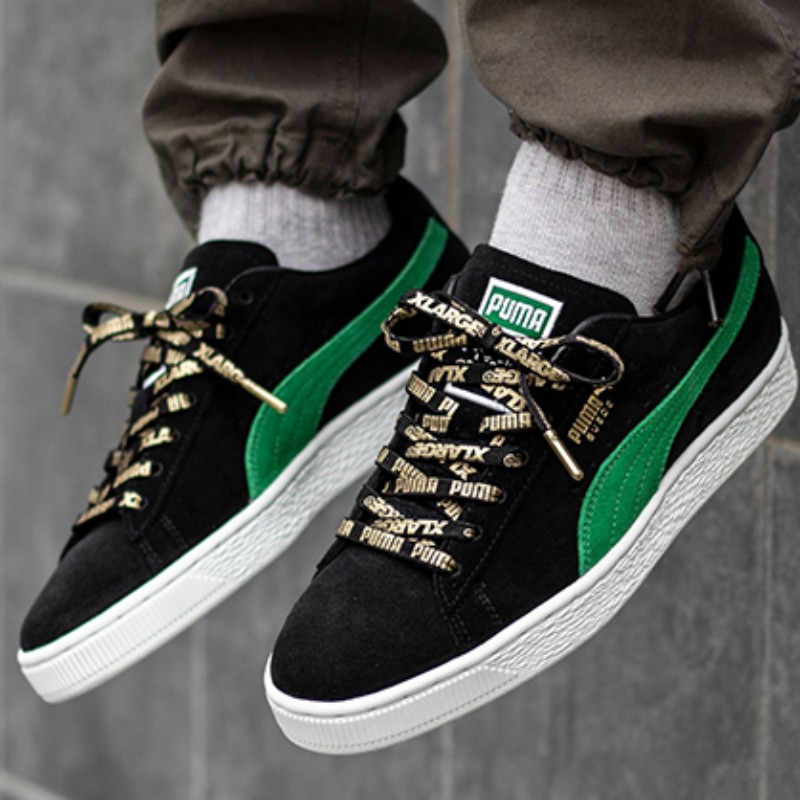 Puma suede black and sales green