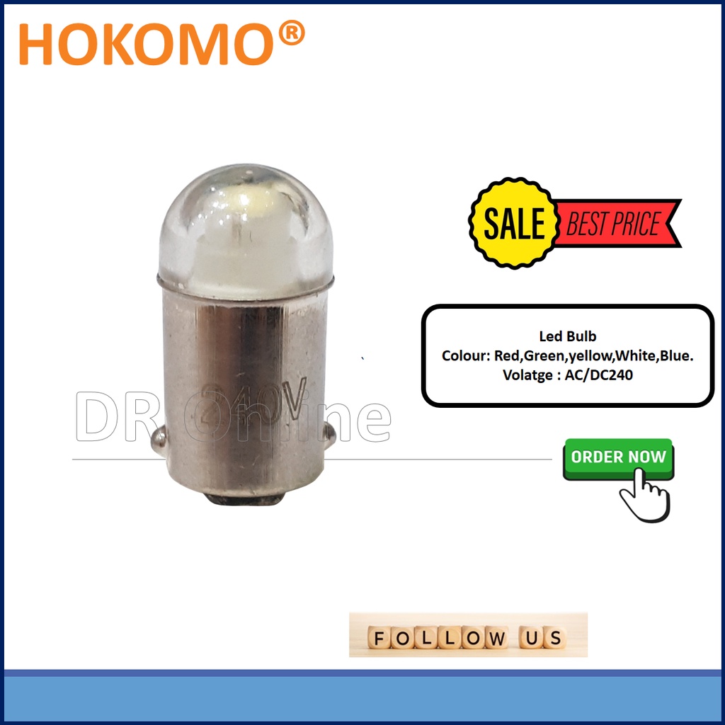 HOKOMO LED Bulb BA9S 240V AC , 24V AC/DC , 12V AC/DC, (HQ-LED-COLOR ...