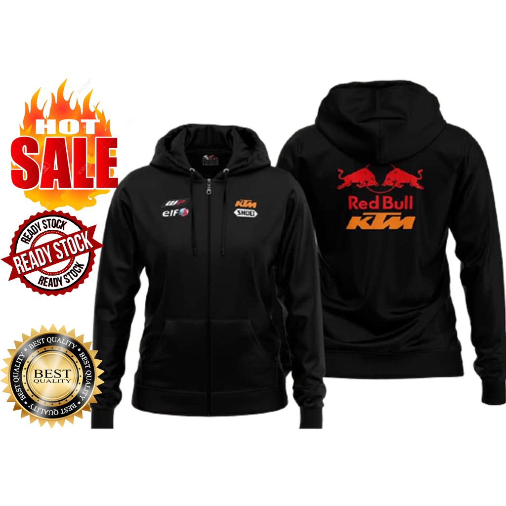 READY STOCK Hoodies KTM MotorSport Sweatshirt Full Zipper Black.hoodie Shopee Malaysia
