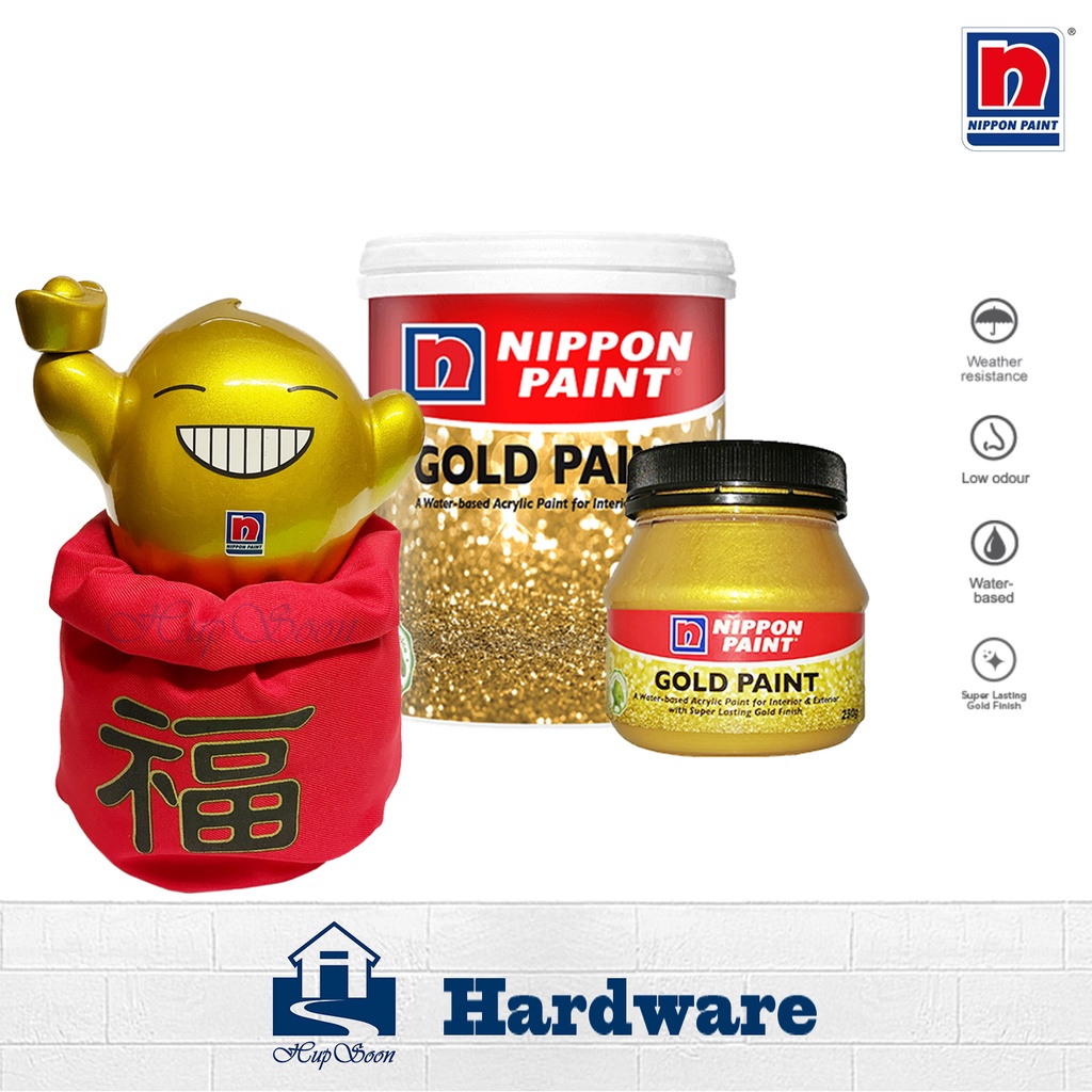 NIPPON PAINT GOLD PAINT 1KG FOR WOOD & METAL, Wood & Metal Paints