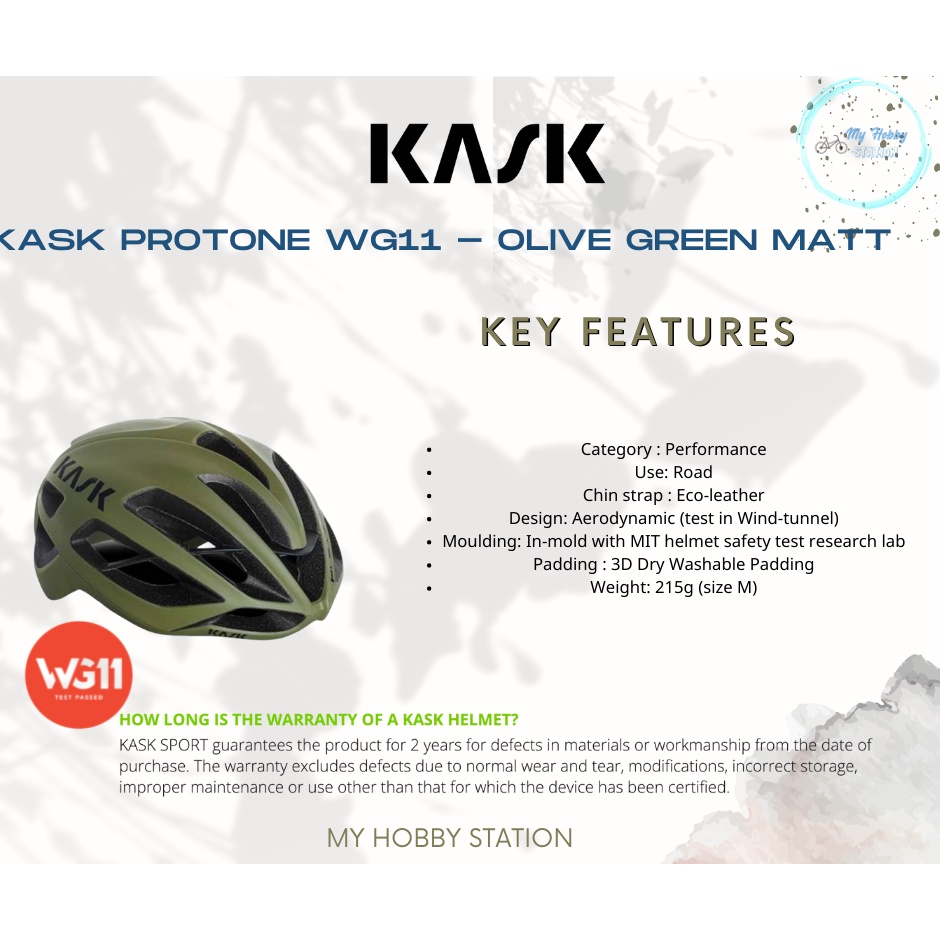 Kask protone olive green 2024 matt