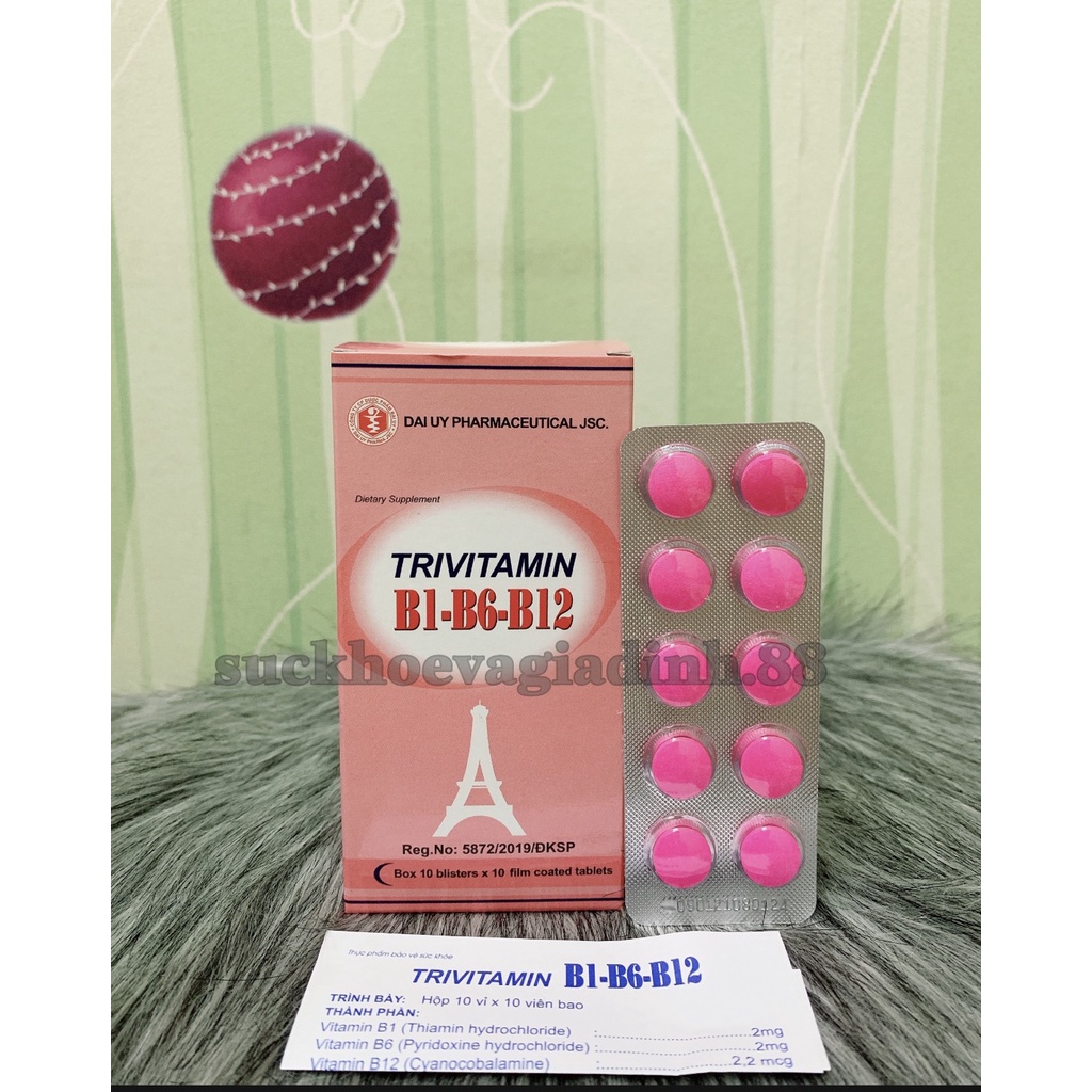 Trivitamin 3b - Supplement vitamin B1 - B6 - B12 For The Body (Box Of ...