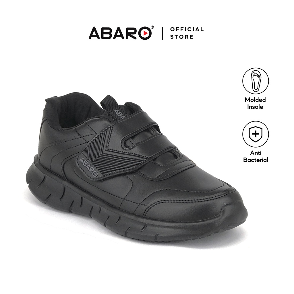 ABARO Water Resistant- 2808 Ultra Light Sneaker/School Shoes Black ...