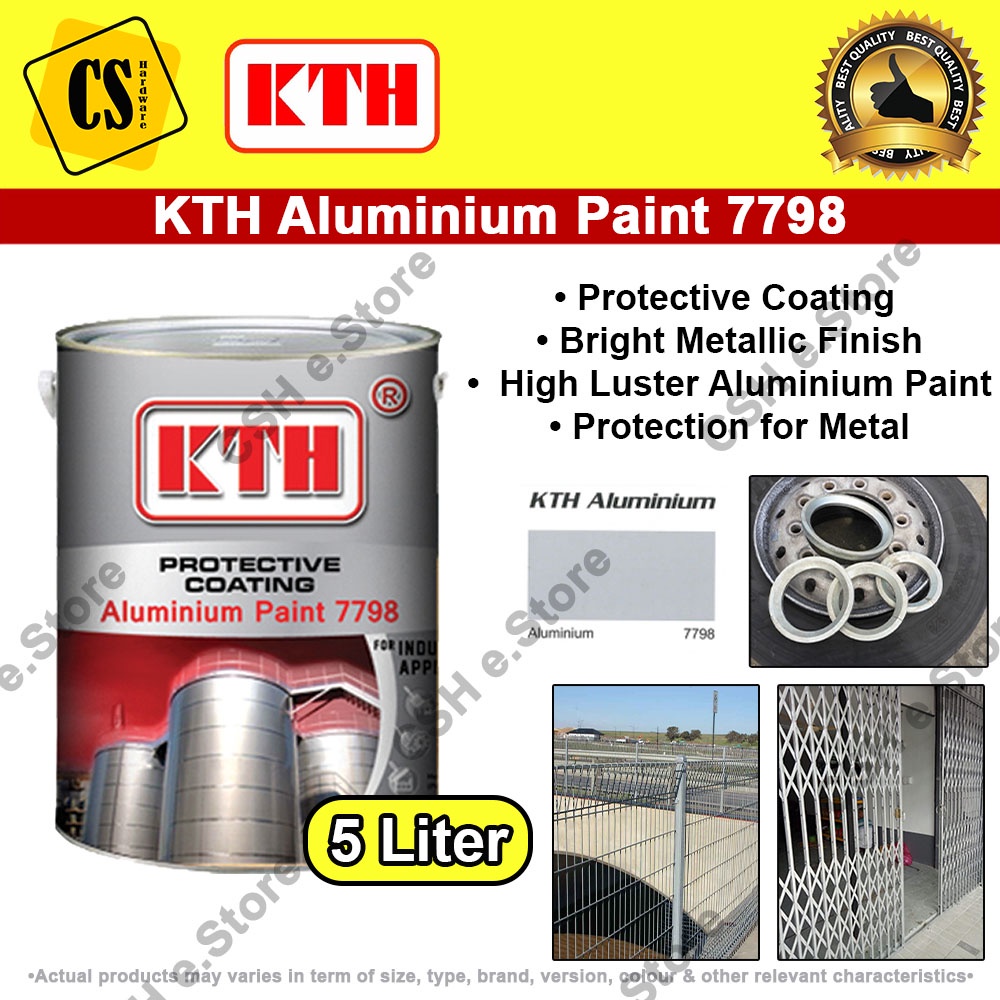 KTH Aluminium Paint 7798 5L Gloss Paint Metal Paint for Metal Gate Door