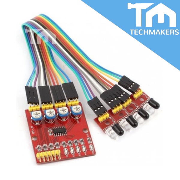 4-Channel Infrared IR Line Track Follower Sensor Module Obstacle Avoidance PCB