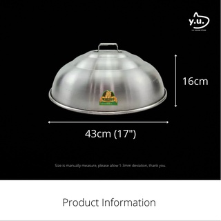 Aluminium Wok Cover 43-57cm / Penutup Kuali