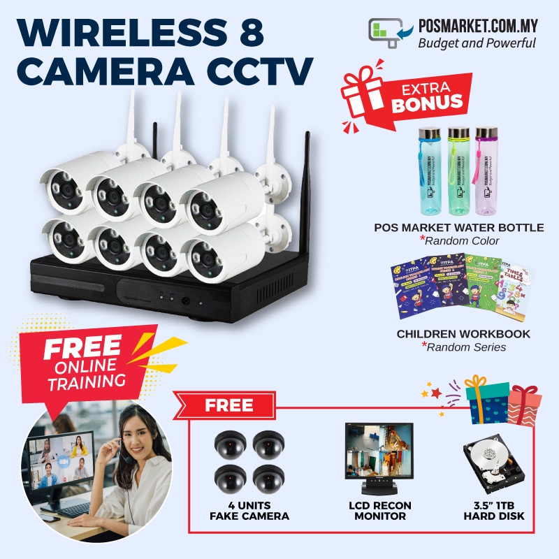 Set Lengkap CCTV Tanpa Wayar (8CH Wireless CCTV Complete Set Security ...