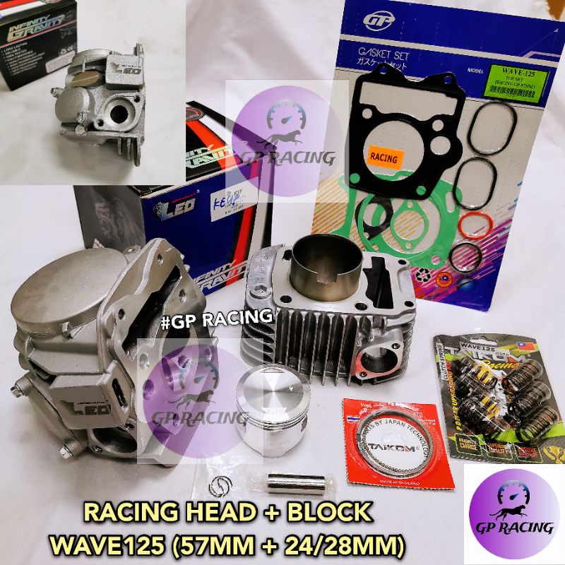 Package wave125 Head Block racing spec 57MM 60MM 62MM 65MM with Spring ...