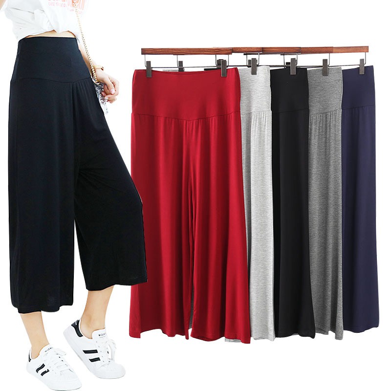 Yingbao M-2XL Pants Women Summer Sport Yoga Gym Hot Pant Casual Loose  Homewear High waist Korean style Plus Size Ladies Long Modal Cotton Home  Wear Comfy Harlan trousers
