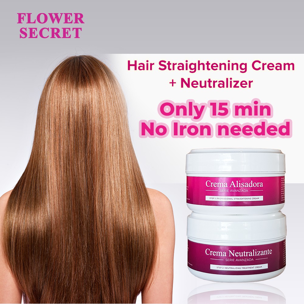 Flower Secret Hair Straightening Cream 1& Neutralizer 2 Rebonding Cream