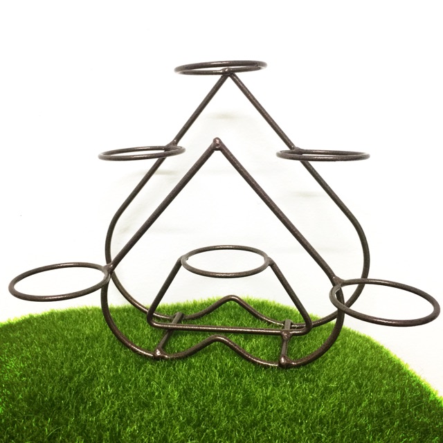 Heart shape 6 holes 5.5cm Cactus Stand Iron Rack 多肉 心型 仙人掌铁架 | Shopee ...