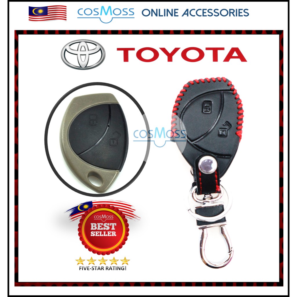 Toyota Hilux Unser Innova Vios 2 Buttons Keyless Remote Leather Car Key ...