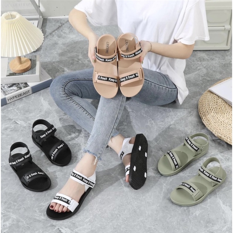 studded jelly strap sandals