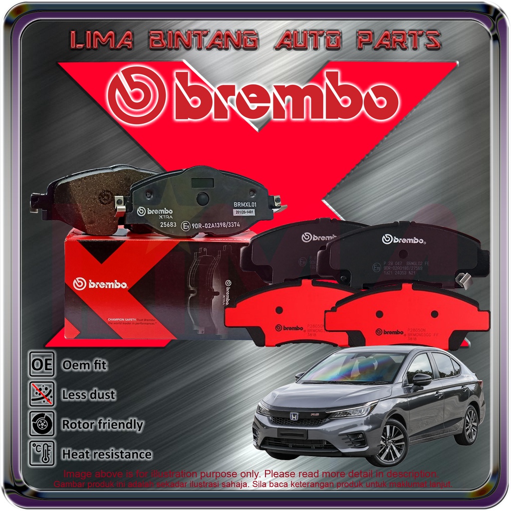 Honda City GN2 T00 Front Brake Pads , Disc Brake Pad Brembo Ceramic NAO