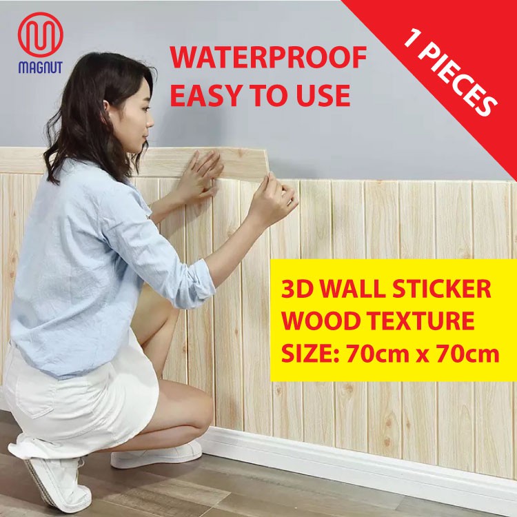 1 pieces 70cm x 70cm 3D wallpaper / wood texture/ wall sticker