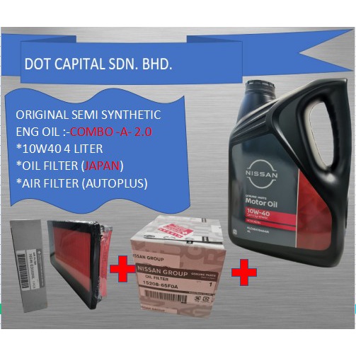***SERVICE COMBO NISSAN ORI ENGINE OIL+TAN CHONG OIL FILTER+TAN CHONG