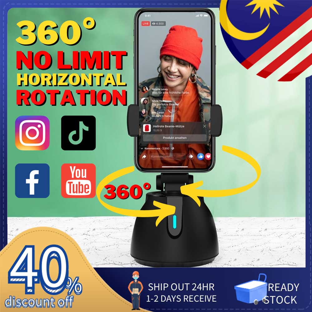 🔥READY STOCK🔥 JUYUGO 360° Face Object Smart Tracking Gimbal Rotation ...