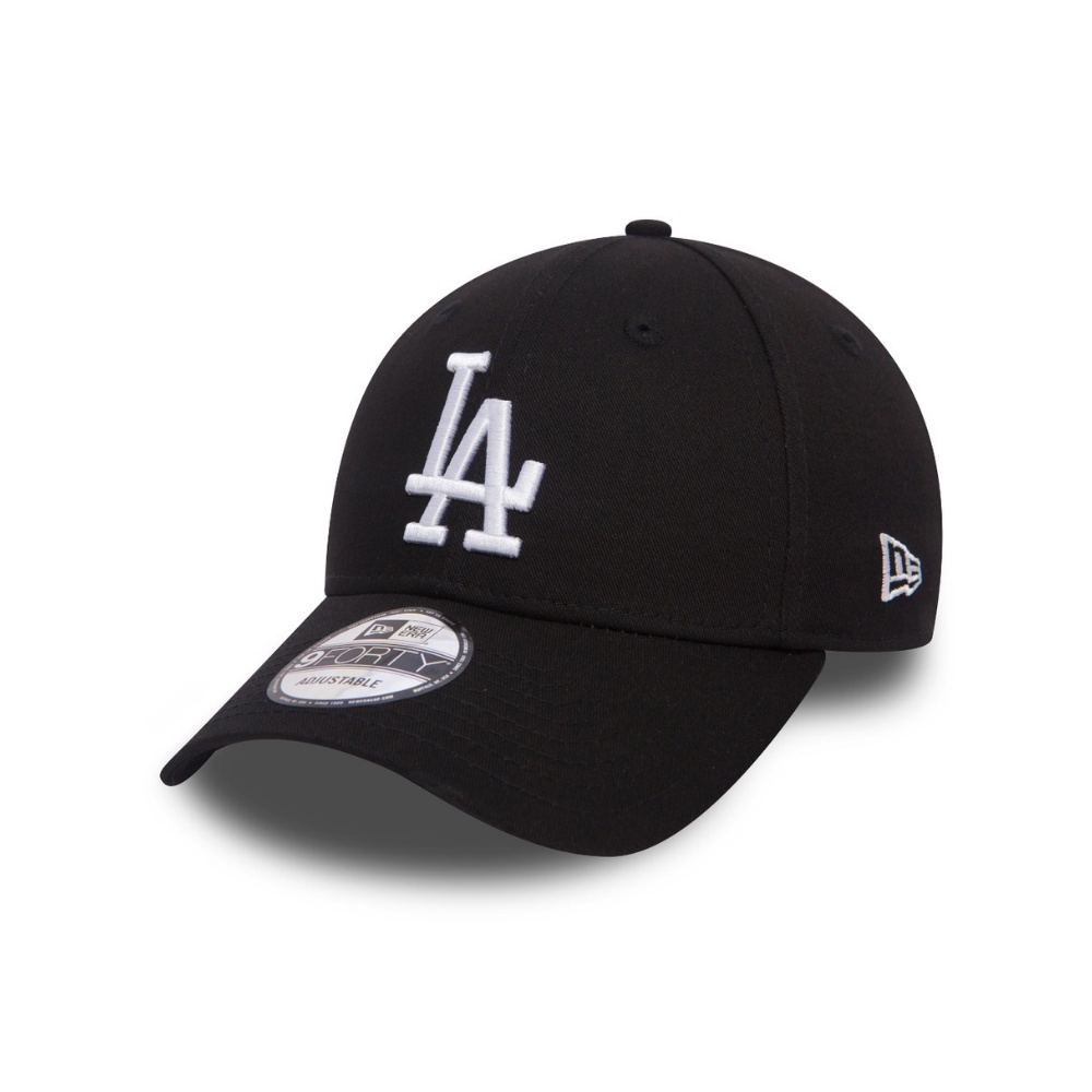 New Era 9FORTY Los Angeles Dodgers League Essential Black Adjustable ...