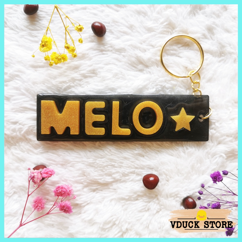 3D RESIN Letter Keychain Custom Name | Name Keychain | Keychain Nama ...