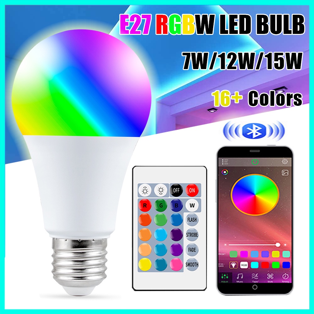 【IN STOCK】Bluetooth Smart LED RGB Light Bulb 7W 12W 15W Changeable ...