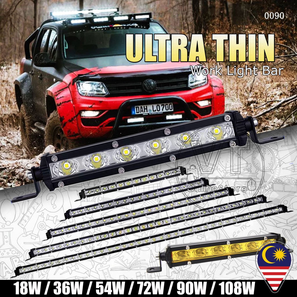 Ultra Slim Led Light Bar Work Light Bar Single Row Headlight 1224V Fog Driving Work Light