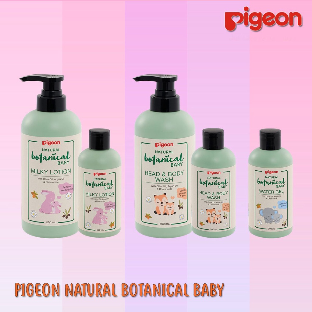 Pigeon Natural Botanical Baby Milky Lotion / Head & Body Wash / Water Gel  (200ml & 500 ml)