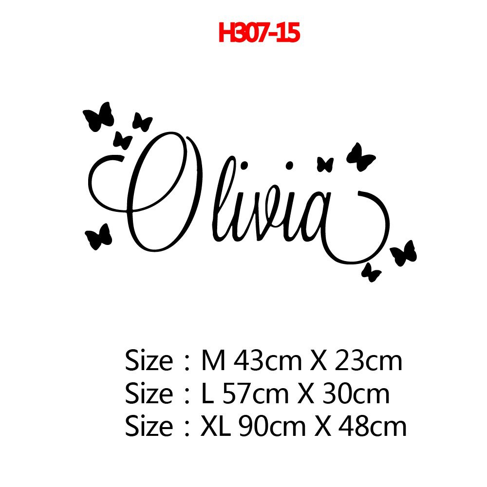 Personalized Custom Name Butterfly Wall Sticker Wallpaper For Nursery