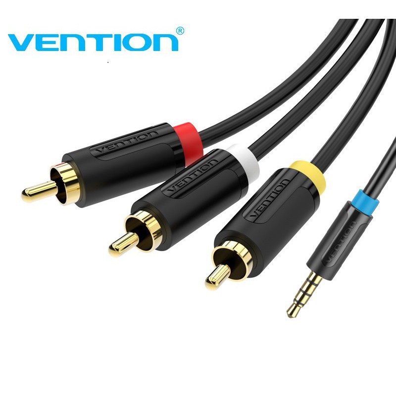Vention 3.5mm to 3RCA AV Camcorder Video Cable 3.5 Male Plug to RCA ...