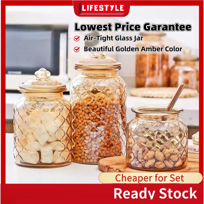 LIFESTYLE Glass jar with lid large capacity food glass container