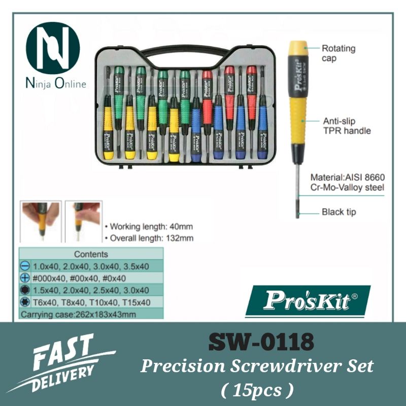 Proskit SW-0118 / SD-9829M / SD-9811 / 8PK-509 Precision Screwdriver ...