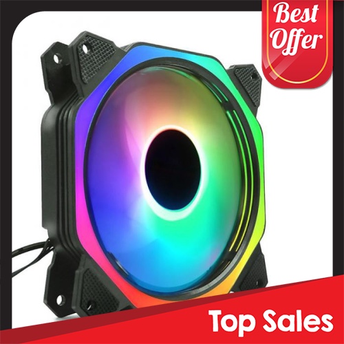 [Ready Stock] RGB LED Cooling Fan 120mm with 12 Color for Desktop PC