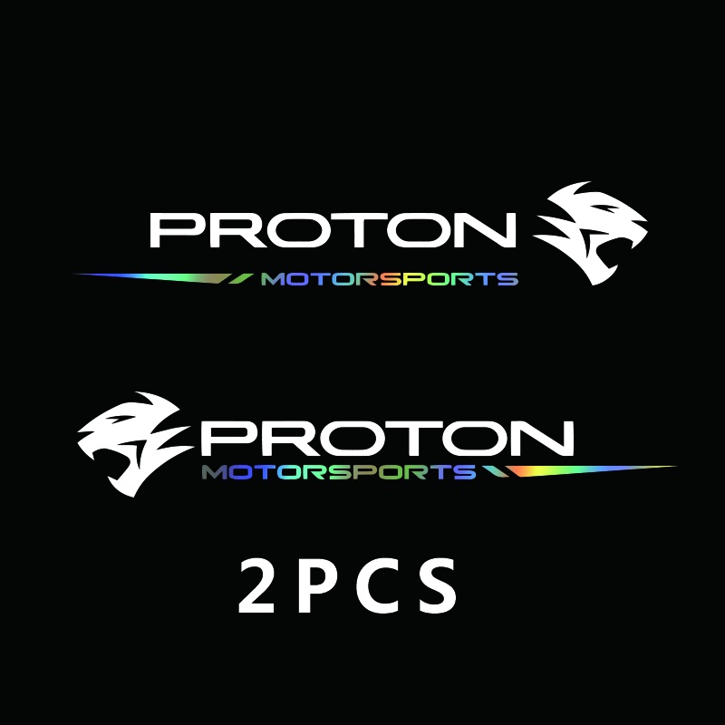 2PCS Proton Motorsport Car Sticker For Cerming Depan Pintu Body ...