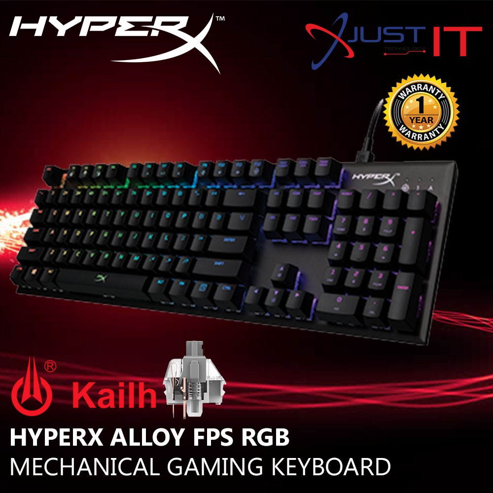 Hyperx Alloy Fps RGB Gaming Keyboard Silver Switch Hx Kb1Ss2 Us