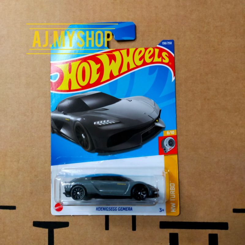 Hot Wheels Koenigsegg Gemera – HW Turbo 8/10, Grau, Kurzkarte – Spielzeugauto Von Mattel