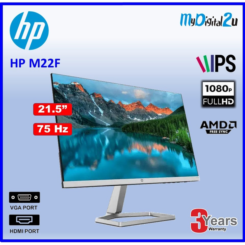 HP 21.5Inch HDMI IPS Monitor (M22f)