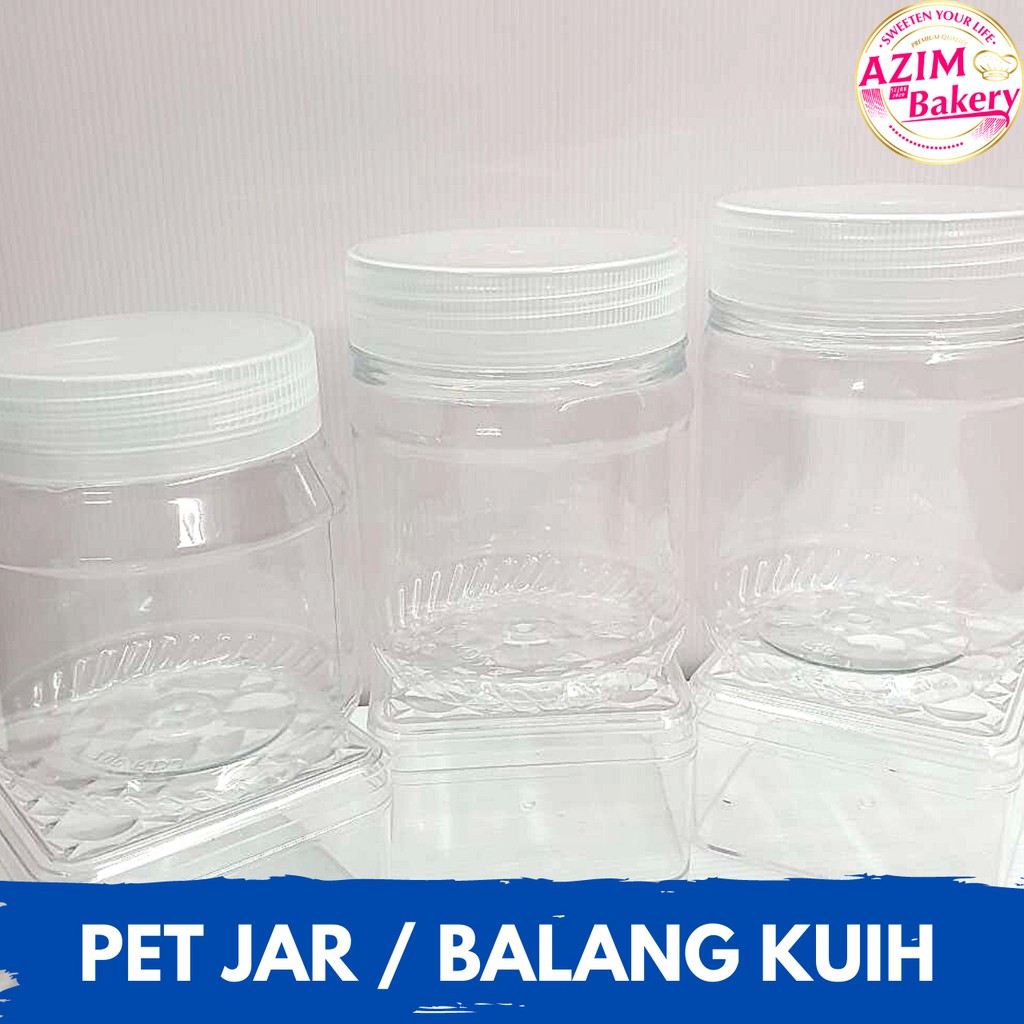 Pet Jar Round (1Pc) Balang Kuih Balang Biskut Balang Plastik