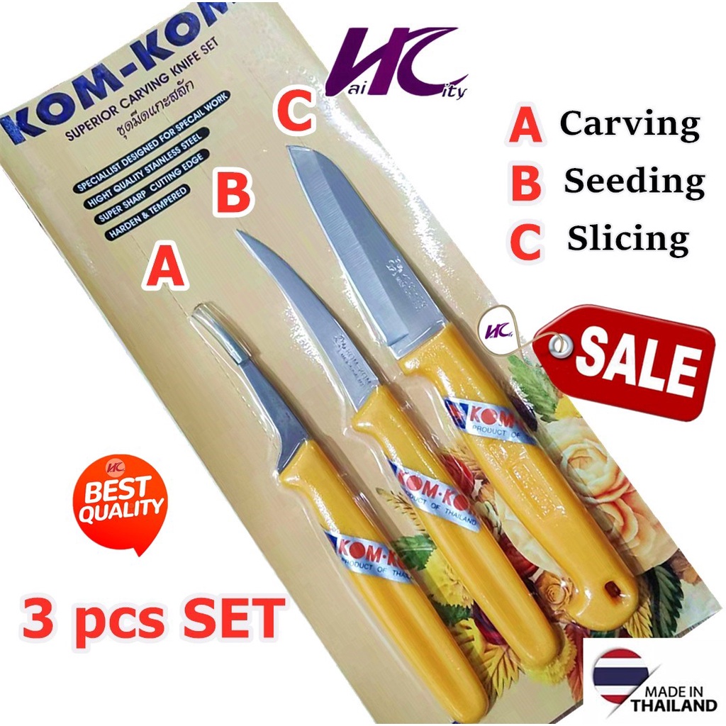 Fruit & Vegetable Garnishing Knives & Tools Set, Kiwi Kom Kom, 11 pc »  Temple of Thai