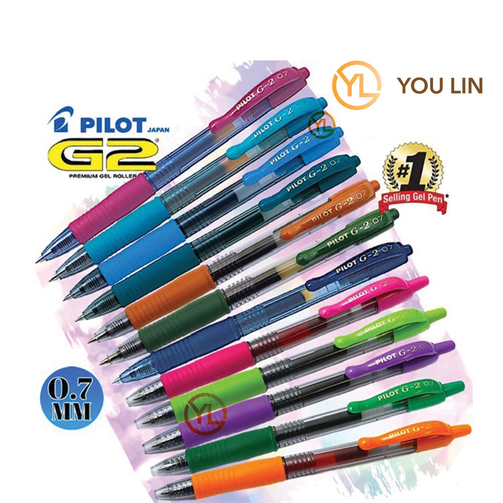 Pilot G2 07 Retractable Gel Ink Rollerball Pen 0.7mm Colour Metallic Neon  Pastel