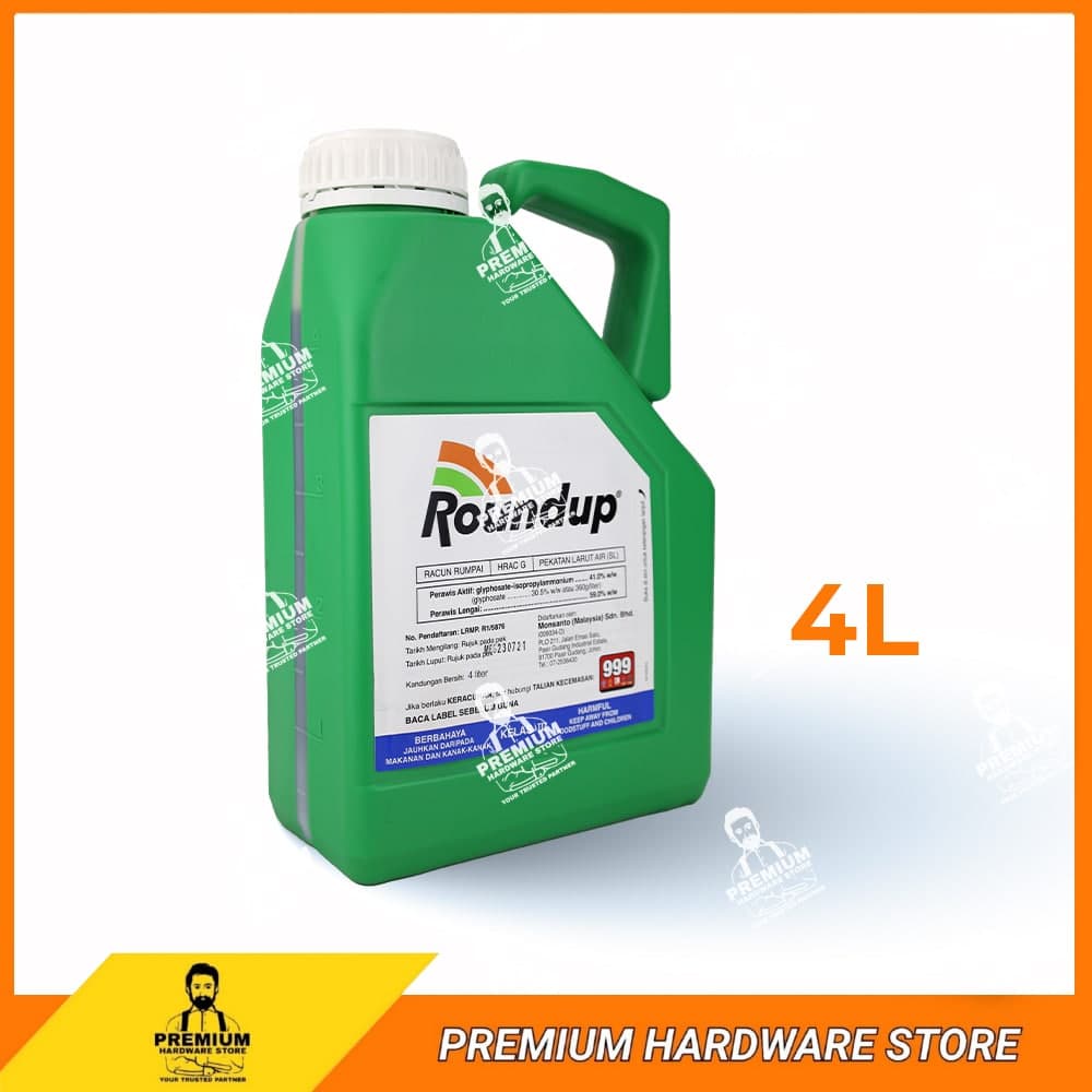 ROUNDUP Glyphosate 41% Racun Rumput Rumpai 4 LITER | Shopee Malaysia