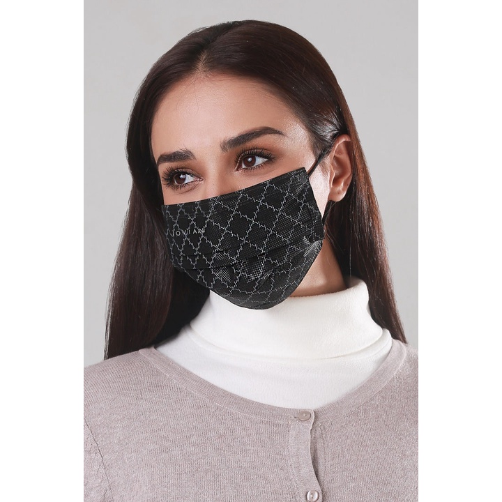 Black Monogram 3ply earloop Jovian Face Mask Shopee Malaysia