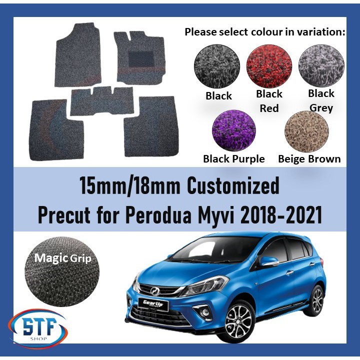Perodua Myvi 2018-2023 Gear Up OEM Precut PVC Carpet Karpet Magic Grip  (FULL CAR) 15MM/18MM Shopee Malaysia