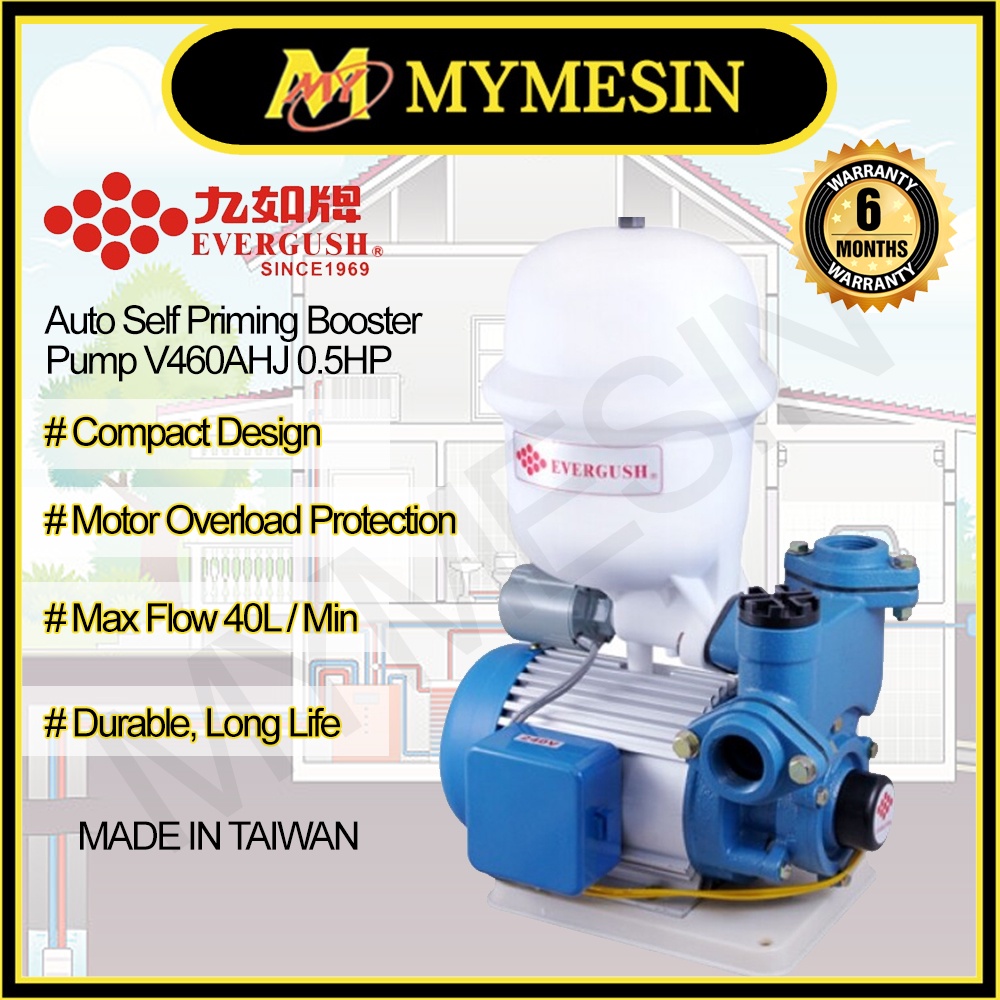 MY Evergush V Series V460AHJ Auto Self Priming Booster Pump / Pump Air ...
