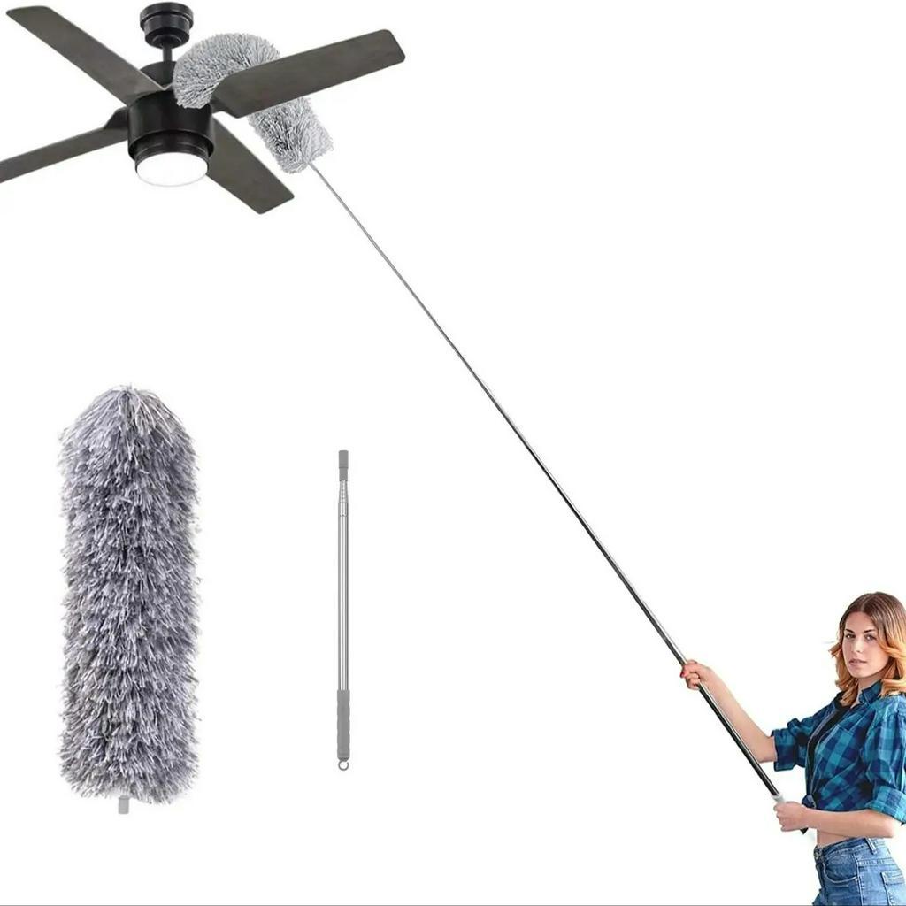 1 Pcs Microfiber Duster For Cleaning, 100" Extension Pole Telescoping