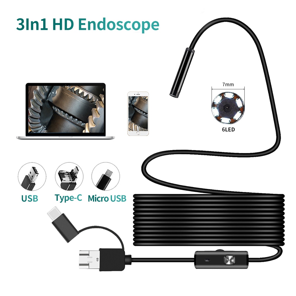7mm Endoscope Camera Waterproof Micro USB LED Endoscope For Android ...