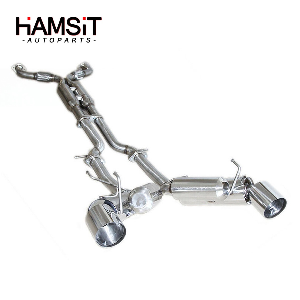 Hamsit Stainless Steel CatBack Exhaust Dual Muffler Downpipe For 2009