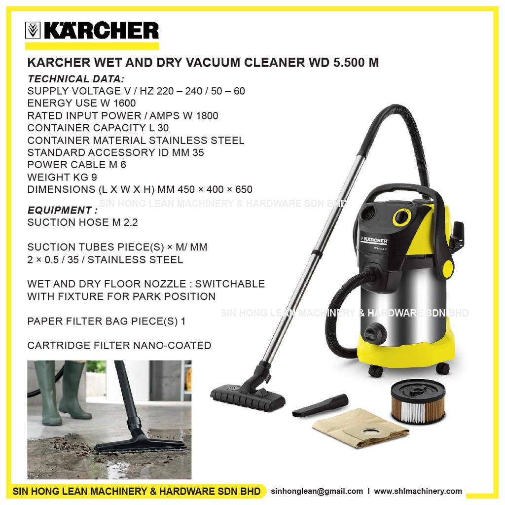 KARCHER WET AND DRY VACUUM CLEANER WD 5.500 M Shopee Malaysia