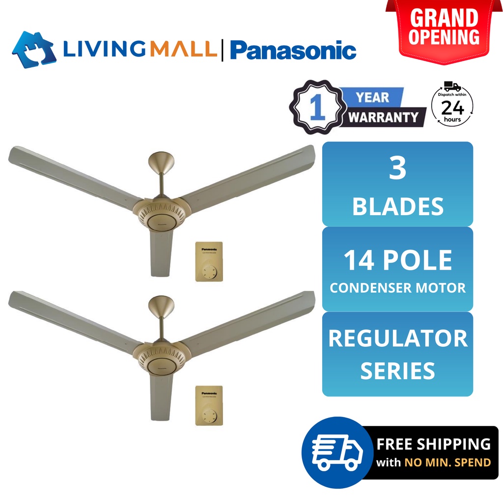 Panasonic Ceiling Fan Regulator 3 Blades 5 Speed Low Noise Condenser