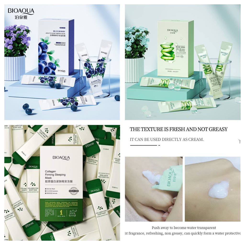 Sleeping Mask Whitening * 4ml Sachet.* Smooth And Soft Skin Reduce Acne