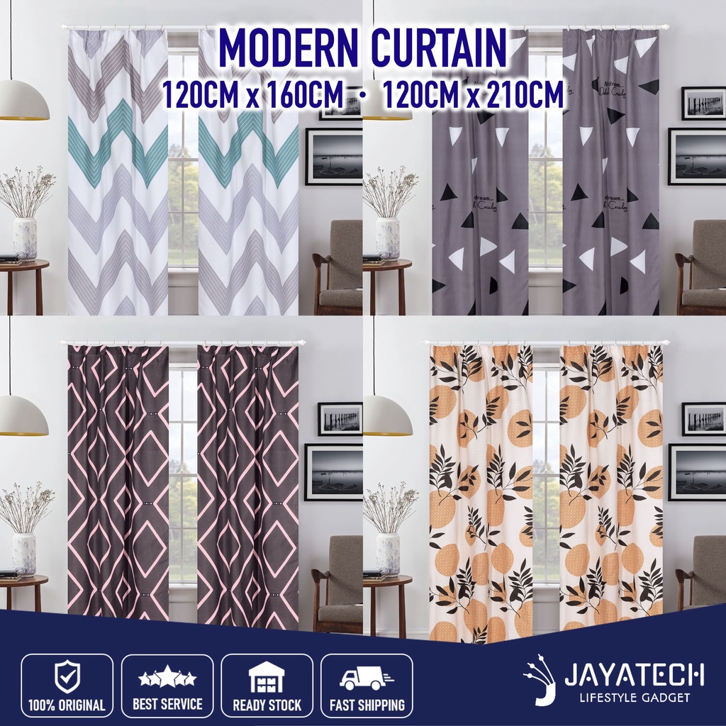 MODERN CURTAIN SEMI BLACKOUT LANGSIR TINGKAP LANGSIR PINTU LANGSIR ...